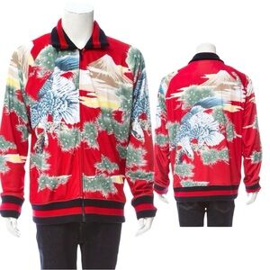 Gucci Eagle Print Zip Up Bomber Jacket Red Size Medium
